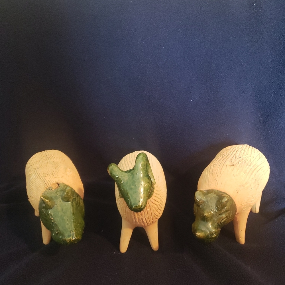 Chia Pets, Pig, Rhinoceros, And Ram Or Sheep